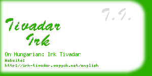 tivadar irk business card